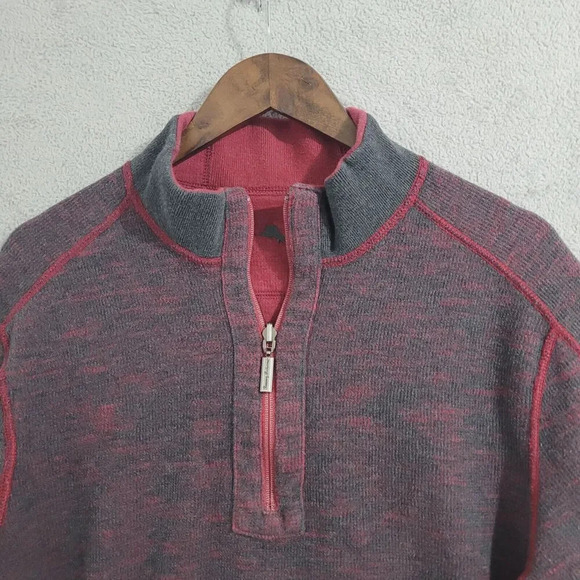 Tommy Bahama Mens Reversible Half-Zip Pullover Sweatshirt L Cotton Blend 21PT - Picture 7 of 8